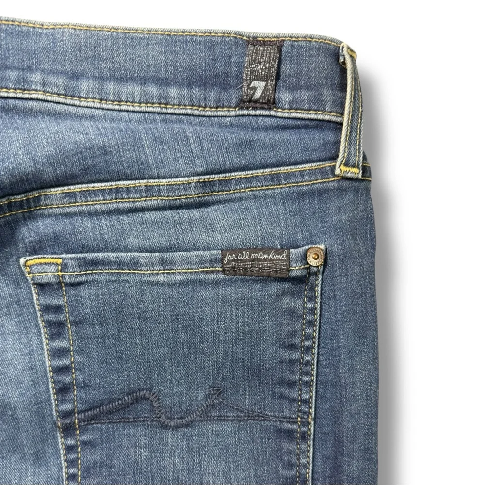 7 For All Mankind Women’s High Waist Gwenevere Skinny Jeans Medium Wash Size 32 - Picture 8 of 10
